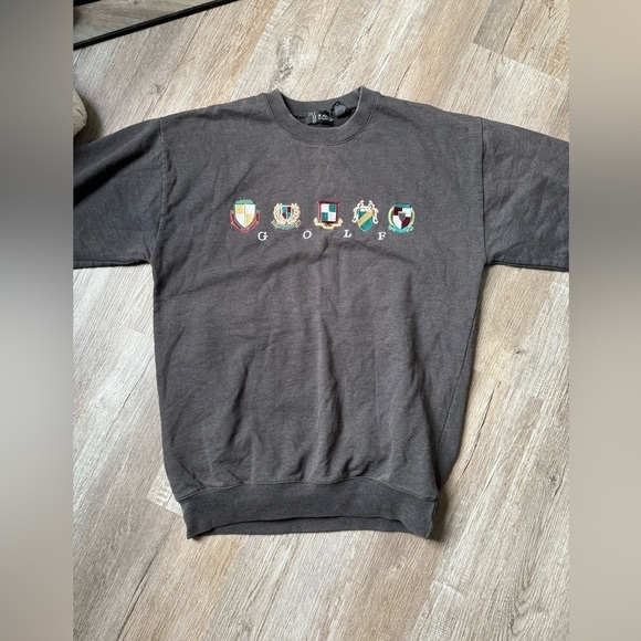 VTG Van Heusen Golf Sweatshirt Crewneck Pullover Gray Embroidered Size M - Picture 3 of 8